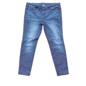 Ann Taylor Loft Size 16 Jeans Modern Skinny Railroad Striped Denim